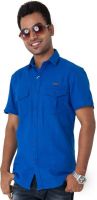 Passion Men's Solid Casual Blue Shirt