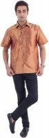 Scot Wilson Men's Solid Casual Beige Shirt