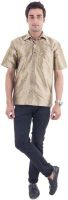 Scot Wilson Men's Solid Casual Gold Shirt