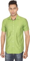 SmartCasuals Men's Solid Casual Green Shirt