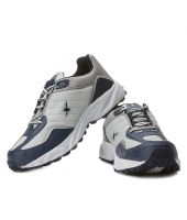 Sparx Perforated Blue & Silver Sports Shoes