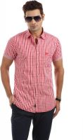 Sting Men's Checkered Casual Red, White Shirt