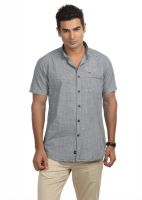 Sting Men's Solid Casual Grey Shirt