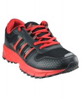 Vostro Black Synthetic Leather Indoor Court Sport Shoes