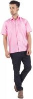 Warrior Men's Self Design Casual Pink Shirt