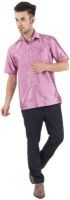 Warrior Men's Self Design Casual Pink Shirt