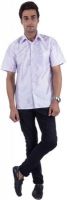 Warrior Men's Solid Casual Purple Shirt