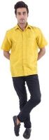 Warrior Men's Solid Casual Yellow Shirt