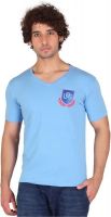 Anger Beast Printed Men's V-neck Light Blue T-Shirt