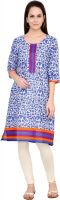Ankahi Casual Printed Women's Kurti(Blue)