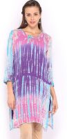 Anouk Printed Women's Straight Kurta(Pink, Purple)