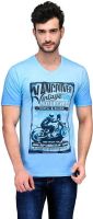 Ausy Printed Men's V-neck Light Blue T-Shirt