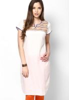 Biba White Solid Kurtis