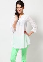 Biba White Solid Kurtis