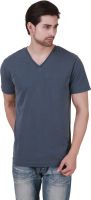 Cherymoya Solid Men's V-neck Blue T-Shirt