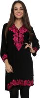 D Fashions Formal Solid Women's Kurti(Black)