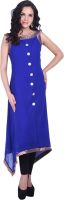 D&S Casual Solid Women's Kurti(Blue)