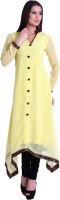 D&S Casual Solid Women's Kurti(Yellow)