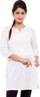 Decot Paradise Casual Solid Women's Kurti(White)