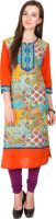 Diti Casual Floral Print Women's Kurti(Blue)