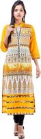 Diva Printed Women's Straight Kurta(Yellow)