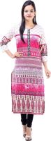 Diva Printed Women's Straight Kurta(Pink)