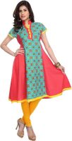 Enah Printed Women's Anarkali Kurta(Blue)