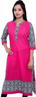 Indian Virasat Casual Solid Women's Kurti(Yellow)