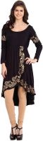 Ira Soleil Casual, Festive Printed Women's Kurti(Black)