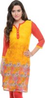 Jainish Casual Printed Women's Kurti(Yellow)