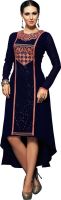 Khoobee Party, Festive Embroidered Women's Kurti(Dark Blue)
