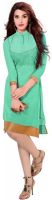 Khushali Party, Festive Self Design, Embroidered Women's Kurti(Green)