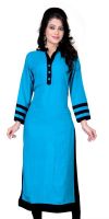 Manshvi Fashion Casual Solid Women's Kurti(Blue)