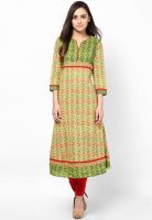 Kurti'S Green Printed Kurtas