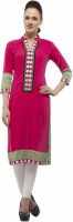 Kurtis By Menika Casual Printed Women's Kurti(Pink)