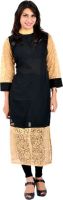 Limerence Casual Self Design Women's Kurti(Beige)