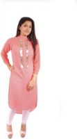 Natty India Casual Solid Women's Kurti(Pink)