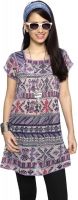 People Casual Printed Women's Kurti(Purple)