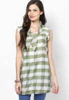 Plume Green Checked Kurtis