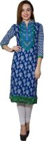 Rialto Casual Embroidered Women's Kurti(Blue)