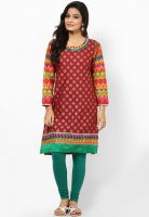 Shree Maroon Printed Kurta