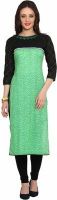 Span Casual Printed Women's Kurti(Green)