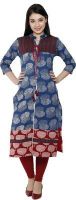 Span Casual Printed Women's Kurti(Blue)