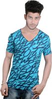 Spur Printed Men's V-neck Light Blue T-Shirt