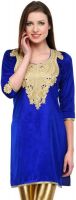 Sukuma Casual, Festive, Party Solid Women's Kurti(Blue)