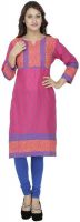 Tarama Printed Women's Straight Kurta(Pink)