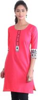 ThamaraiGrandies Casual Solid Women's Kurti(Red)