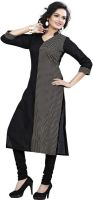 Twinkal Casual Checkered Women's Kurti(Black)