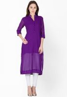 Vani Purple Solid Kurtis