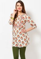 W Off White Printed Kurtis